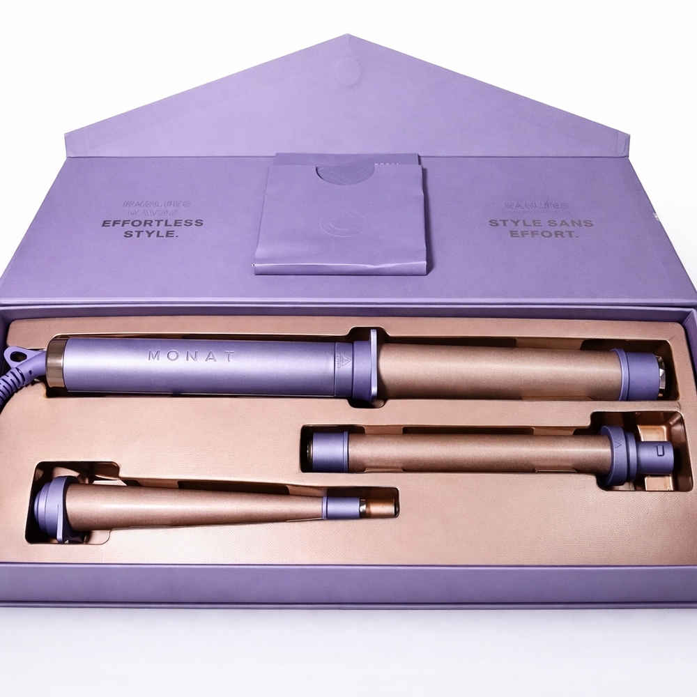 Lavender & Rose Gold Multi-Size Curling Wand Set for Men